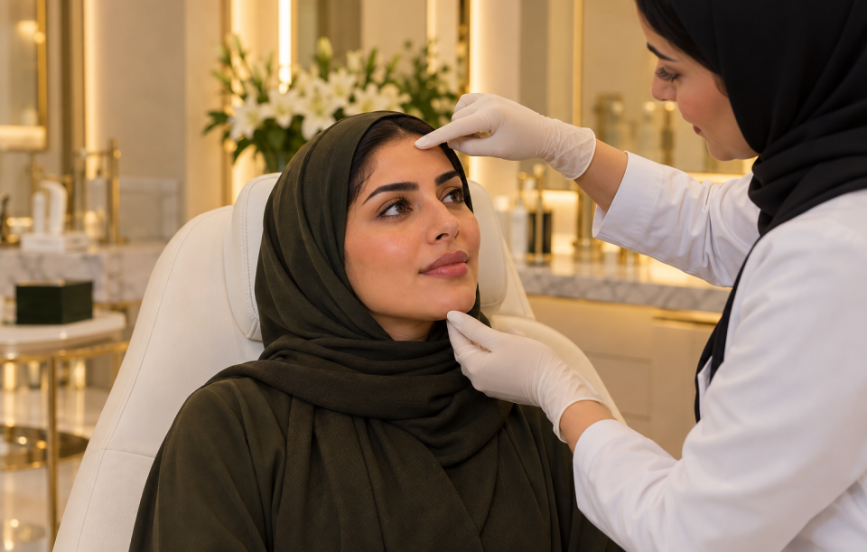 Botox consultation for facial wrinkles at Harmony Beauty Aesthetic Center in Al Ain, Abu Dhabi