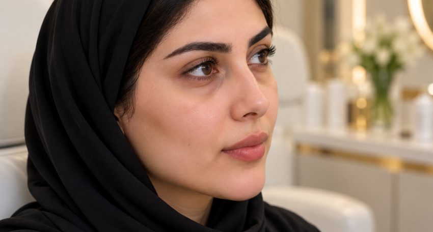 Under eye filler consultation in Al Ain, Abu Dhabi for tear trough hollows