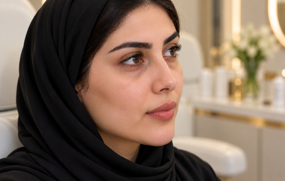 Under eye filler consultation in Al Ain, Abu Dhabi for tear trough hollows