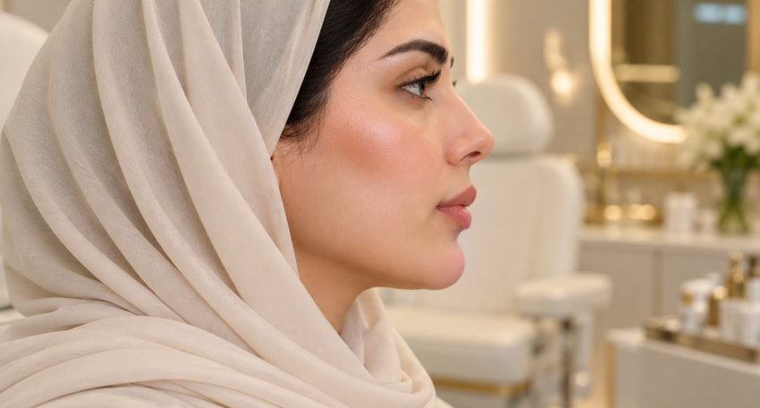 Non-surgical nose contouring consultation in Al Ain, Abu Dhabi