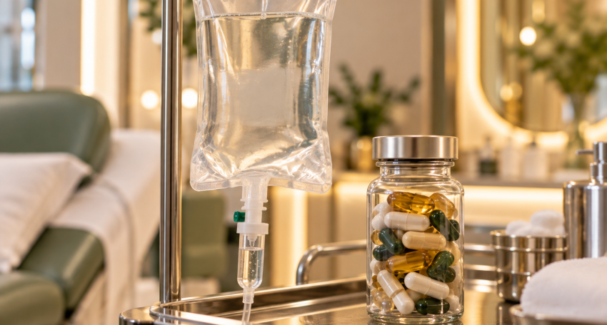 IV vitamin therapy medical consultation at Harmony Beauty Aesthetic Center in Al Ain, Abu Dhabi