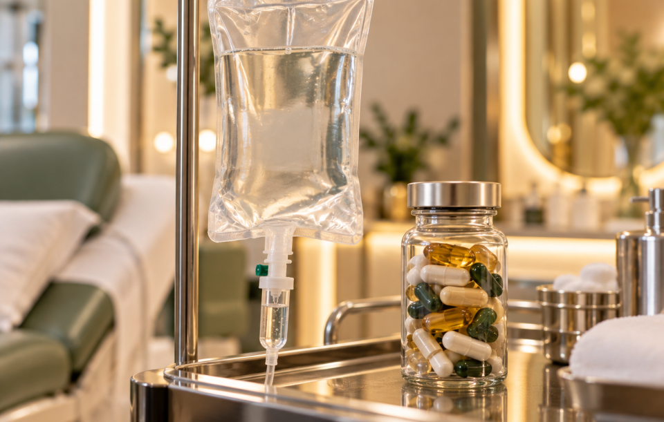 IV vitamin therapy medical consultation at Harmony Beauty Aesthetic Center in Al Ain, Abu Dhabi