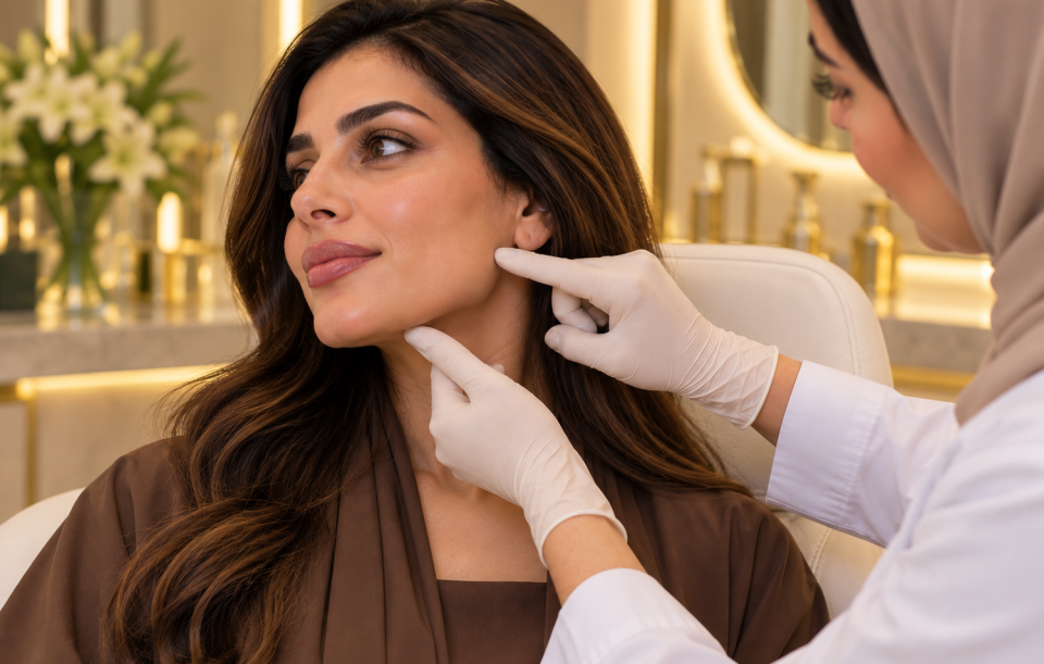Masseter Botox consultation for jaw slimming at Harmony Beauty Aesthetic Center in Al Ain, Abu Dhabi