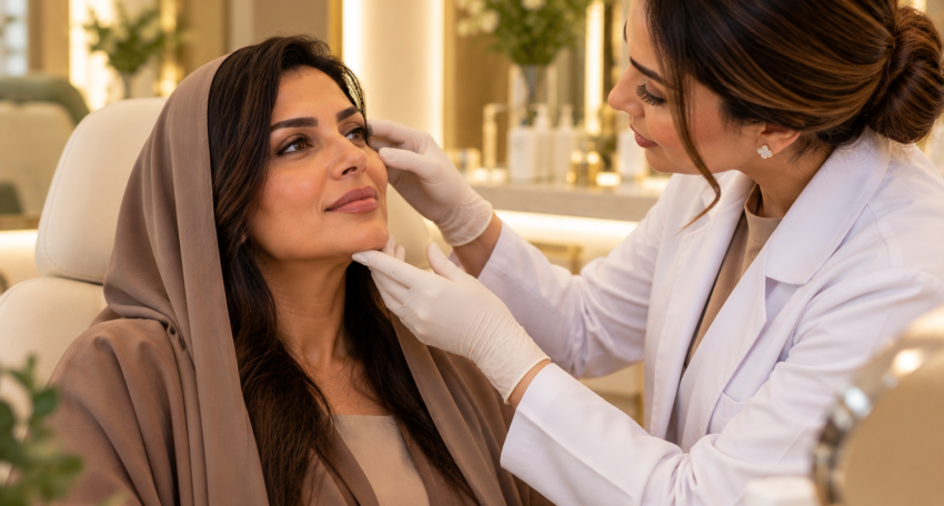 Regenerative skin treatments consultation at Harmony Beauty Aesthetic Center in Al Ain, Abu Dhabi